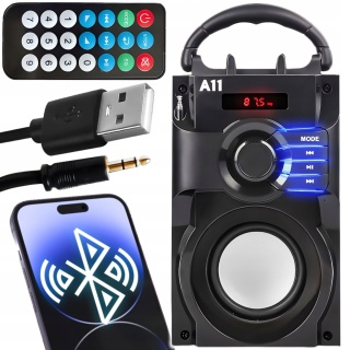 Głośnik Bluetooth 15W RMS, 700W PMPO, FM/USB/AUX, Czarny, Renew Force