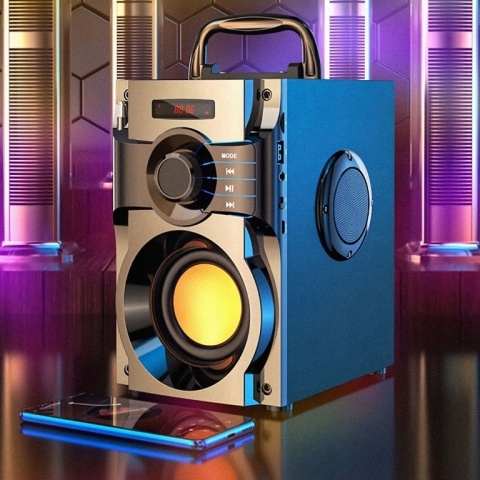 Głośnik Bluetooth 15W z funkcją FM, USB, AUX, LED i pilotem - A300