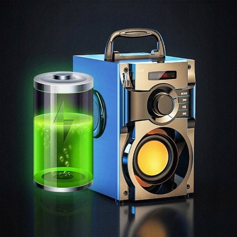 Głośnik Bluetooth 15W z funkcją FM, USB, AUX, LED i pilotem - A300