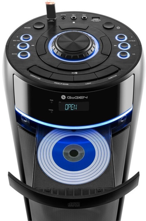 Głośnik Bluetooth GoGEN HAPPEE 90W z mikrofonem, CD, FM, z LED i LCD