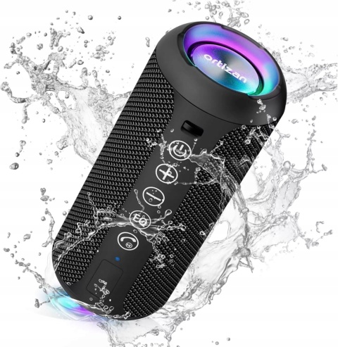 Głośnik Ortizan Bluetooth 24W IPX7 TWS 30h Powerbank LED RGB