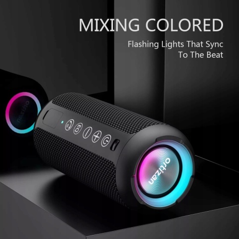 Głośnik Ortizan Bluetooth 24W IPX7 TWS 30h Powerbank LED RGB