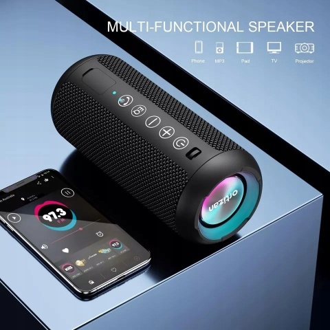 Głośnik Ortizan Bluetooth 24W IPX7 TWS 30h Powerbank LED RGB