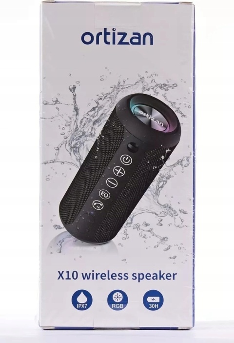 Głośnik Ortizan Bluetooth 24W IPX7 TWS 30h Powerbank LED RGB