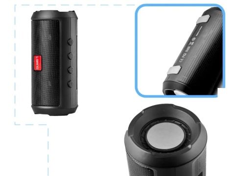 Głośnik bezprzewodowy Bluetooth 5.0 Boombox 3W FM USB 1200mAh Czarny