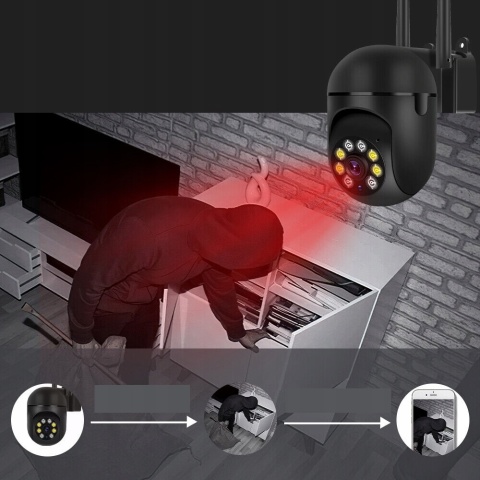 Kamera IP HD 1080P z WiFi, 5G, noktowizja, audio, detekcja ruchu