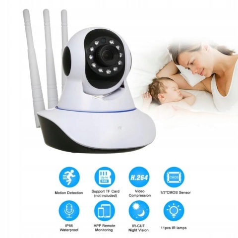 Kamera IP WiFi 1080P Niania Elektroniczna 360° z Dwustronną Komunikacją