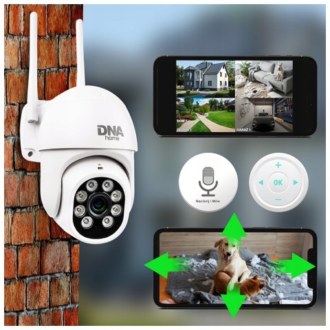 Kamera IP WiFi zewnętrzna 2MP Full HD 355° obrotowa, detekcja ruchu