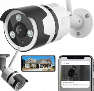Kamera Zewnętrzna IP WiFi 1080P z Noktowizją IR i Wodoodpornością IP66