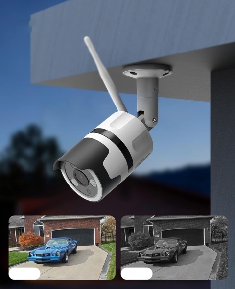 Kamera Zewnętrzna IP WiFi 1080P z Noktowizją IR i Wodoodpornością IP66