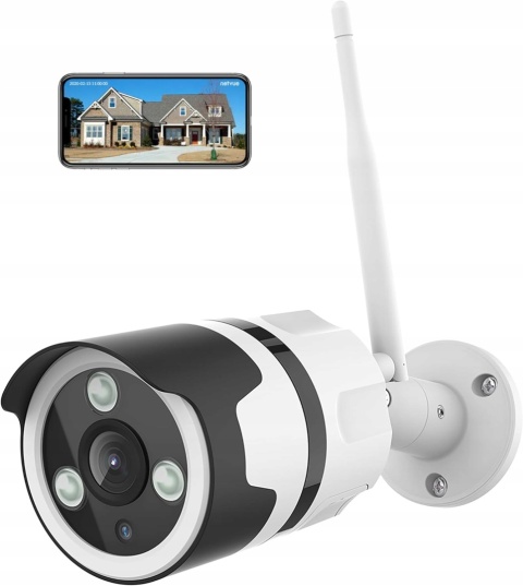 Kamera Zewnętrzna IP WiFi 1080P z Noktowizją IR i Wodoodpornością IP66