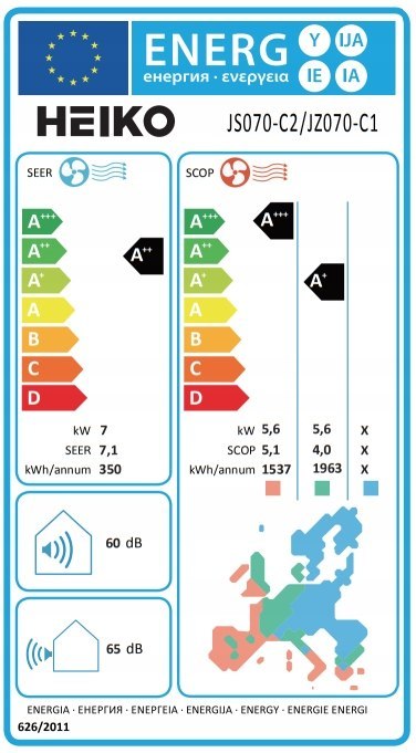 Klimatryzator Ścienny Heiko Brisa 6,8Kw Wifi Zestaw Pilot Do Kontroli Masy Ciała