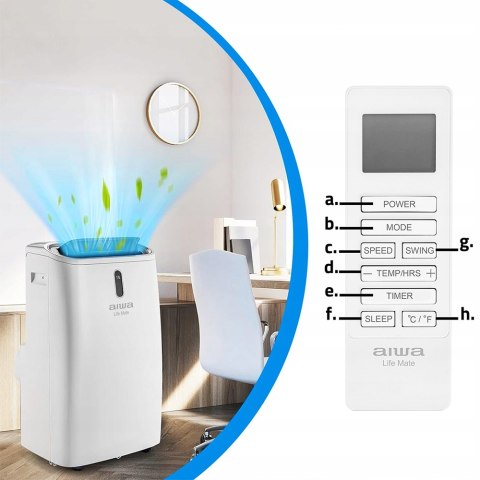 Klimatyzator Przenosny 4W1 Chłodzenie Osuszanie Grzanie Wifi Pilot 3,5Kw