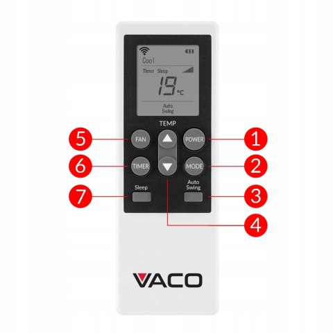 Klimatyzator Przenośny 4W1 Vaco Moby Blue 14, Wifi, 3,9 Kw, Cichy