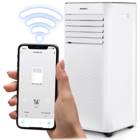 Klimatyzator Przenośny 9000 Btu 3W1: Chłodzenie, Osuszanie, Wi-Fi, Dotykowy