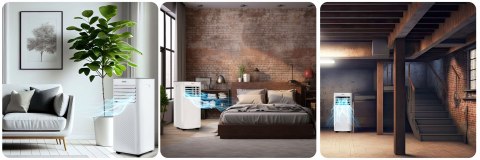 Klimatyzator Przenośny 9000 Btu 3W1: Chłodzenie, Osuszanie, Wi-Fi, Dotykowy