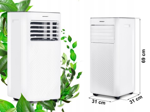Klimatyzator Przenośny 9000 Btu 3W1: Chłodzenie, Osuszanie, Wi-Fi, Dotykowy