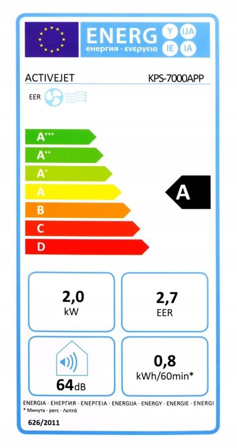 Klimatyzator Przenośny Activejet Kps-7000App Tuya Smart 12-25M² Chłodzenie