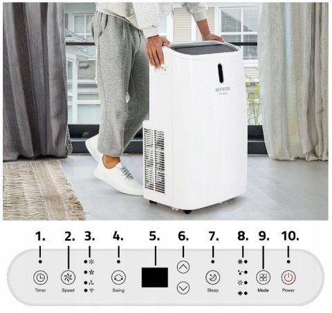 Klimatyzator Przenośny Aiwa Pac16y2 4,7Kw - Timer, Wifi, 4 Funkcje Pracy