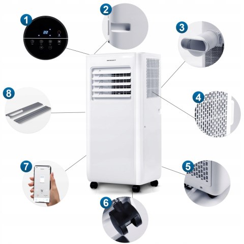 Klimatyzator Przenośny Bd-580 2,9Kw 5W1 Z Wifi, Osuszacz 26L/24H, 40M2