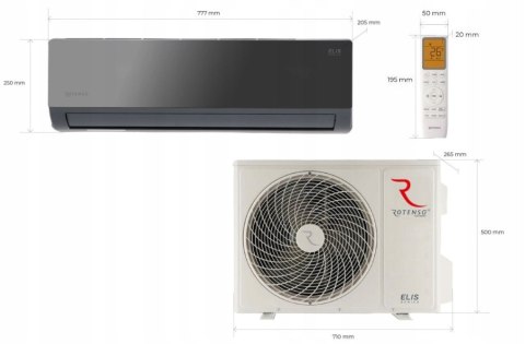 Klimatyzator Rotenso Elis 3,5Kw Wifi, Nowoczesny 9-Etap Filtracji Powietrza