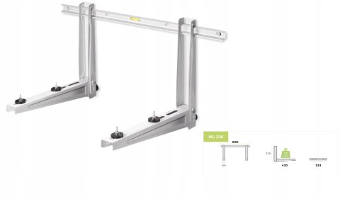 Wspornik Ścienny Składany 800X420/120Kg Rodigas Ms230, Ocynkowana Blacha