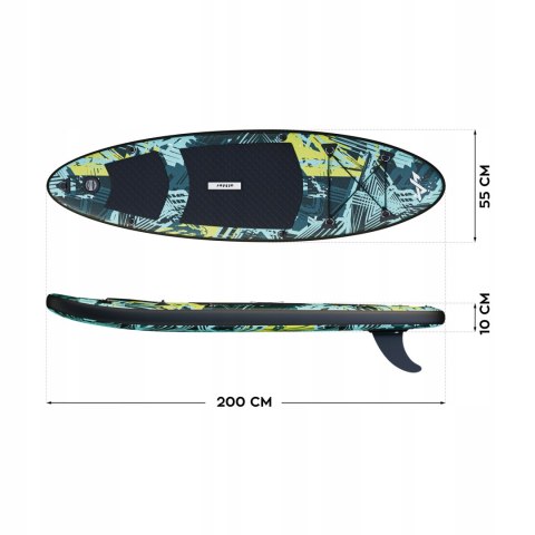 Deska Sup 200Cm Dla Młodzieży Z Siodełkiem I Plecakiem Splash 50 Green