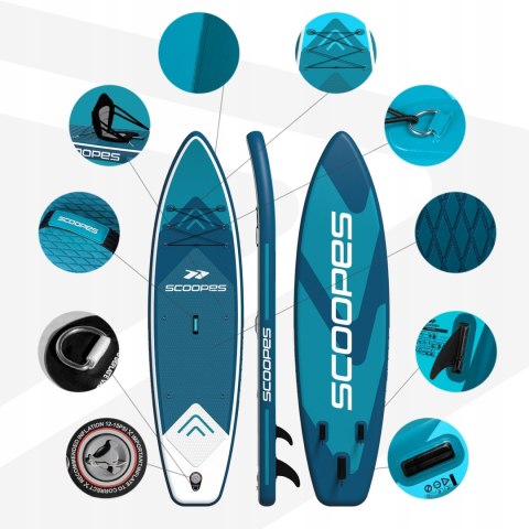 Deska Sup 320Cm 2W1 Allround Z Siedzeniem, Pompowana, Wiosło, Plecak, Torba