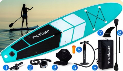 Deska Sup 320Cm Pompowana Z Stabilnym Wiosłem I Zestawem Akcesoriów Thunder