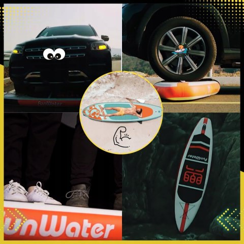 Deska Sup 350Cm Funwater - Dmuchana, Komplet Z Wiosłem, Pompką I Pokrowcem