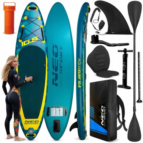 Deska Sup Aquasurf 320 Cm Z Kompletem: Wiosło, Pompka, Plecak, Siedzisko