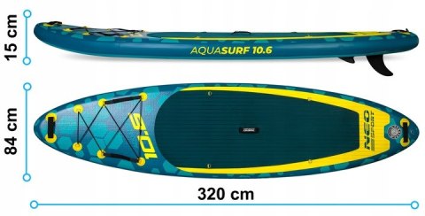 Deska Sup Aquasurf 320 Cm Z Kompletem: Wiosło, Pompka, Plecak, Siedzisko
