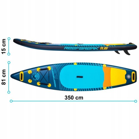 Deska Sup Do Pływania Reefbreak 11.6 350X81cm Drop Stitch, 5 Uchwytów, 332L