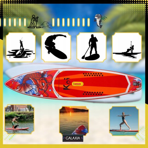 Deska Sup Funwater Koi 350 Cm Dmuchana Ze Wiosłem, Pompką I Plecakiem