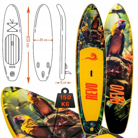 Deska Sup 320Cm Pompowana Z Siedzeniem, Wiosłem I Pokrowiecem Revo Waikiki