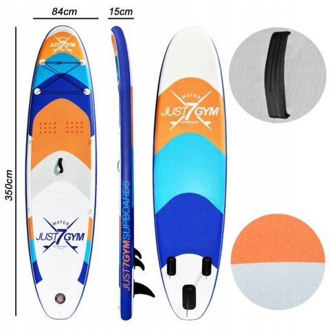Deska Sup 350Cm 2W1 Z Wiosłem, Siedziskiem I Pompką Do Fitness I Wędkowania