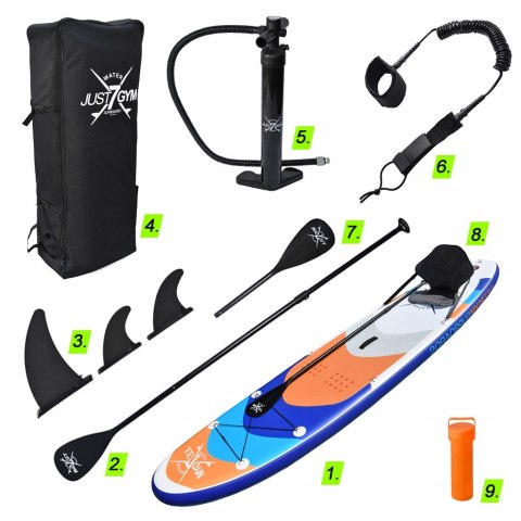 Deska Sup 350Cm 2W1 Z Wiosłem, Siedziskiem I Pompką Do Fitness I Wędkowania