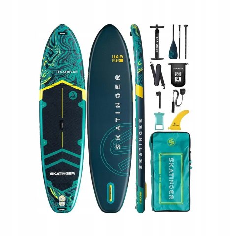 Deska Sup Skatinger Prana Yoga 350X89x15 Cm - Antypoślizgowa, Premium Zestaw