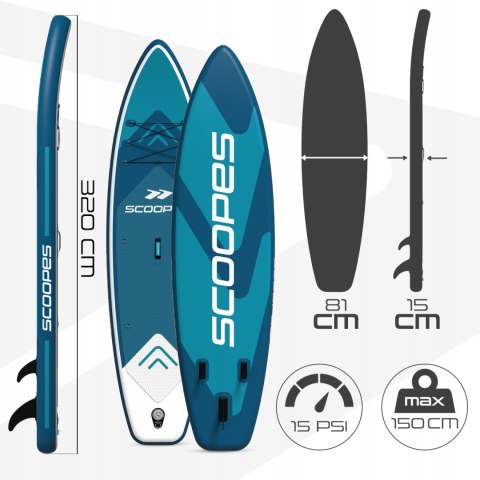 Deska Sup Velo 320 Cm 2W1 - Sup I Kajak, Siedzisko, Wiosło, Pompka, Plecak