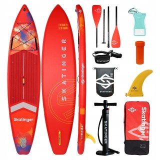 Sup Skatinger Interstellar Red 350X81x15 Cm - Touring, 375L, 170Kg Zestaw