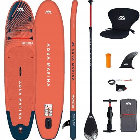 Deska Sup Aqua Marina Monster 12' 366Cm - Pompowana Z Siedziskiem I Wiosłem