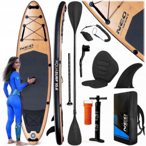 Deska Sup Aquasurf 320Cm - Kompletny Zestaw: Pompa, Wiosło, Torba, Plecak