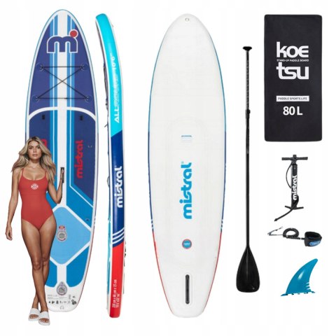 Deska Sup Mistral Dwukomorowa 320Cm Do Kajaka, Z Siedziskiem I Akcesoriami