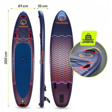 Pompowana Deska Sup Tsunami 350 Cm Z Akcesoriami - Idealna Do Pływania