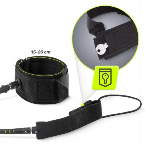 Leash Do Deski Sup Tsunami 1-3M Neopren, Elastyczna Linka Bezpieczeństwa