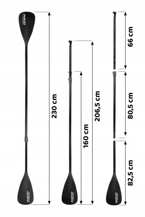 Wiosło 2W1 Do Sup Kajakowego I Kanadyjskiego Składane Regulowane 230Cm