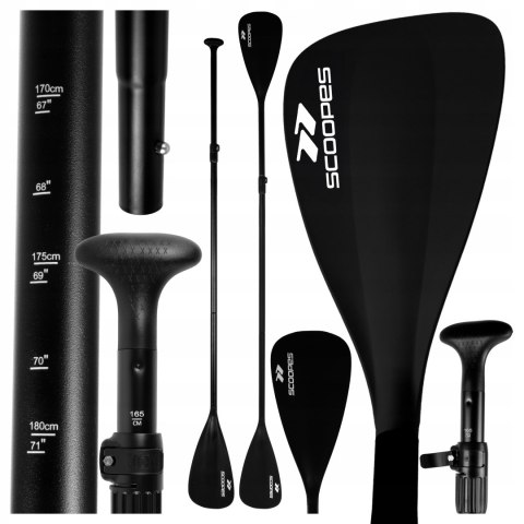 Wiosło 2W1 Do Sup/Kajak Składane Lekkie Regulowane Aluminiowe 165-225 Cm
