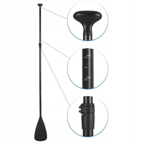 Wiosło Składane 4-Częściowe 2W1 Do Sup I Kajaka, Lekkie Regulowane 170-220Cm
