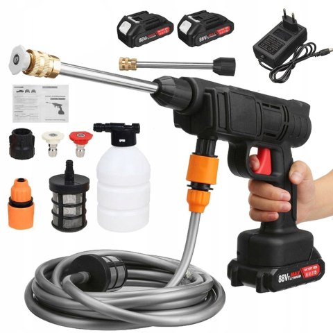 Bezprzewodowa Myjka Wysokociśnieniowa 88V 1500W Z 2 Aku 10000Mah 3 Tryby