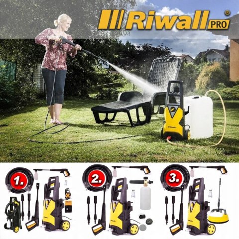 Myjka Ciśniowa Riwall Repw 120/230 - 230 Bar, Turbo Dysza, Aluminiowa Pompa
